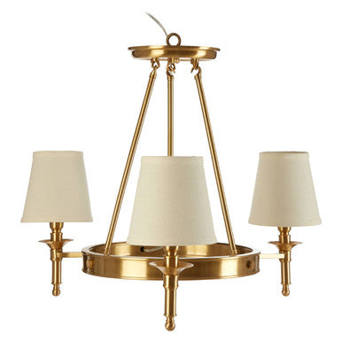 Zina Copper Finish 3 Arm Chandelier