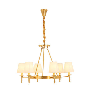Zina Copper Finish 6 Arm Chandelier