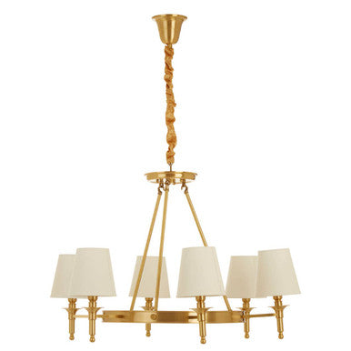 Zina Copper Finish 6 Arm Chandelier