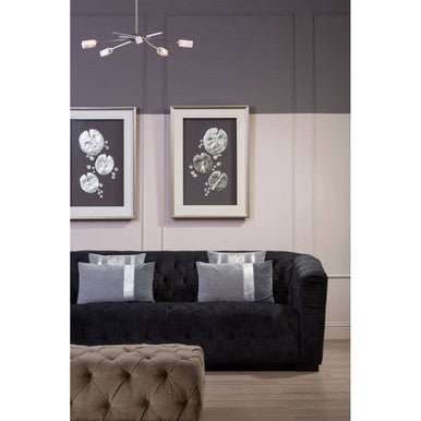 Abira Silver Metal and Frosted Glass 5 Bulb Pendant Light