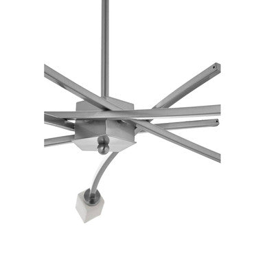 Abira Silver Metal and Frosted Glass 5 Bulb Pendant Light