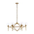 Abira Gold Metal and Glass 6 Bulb Pendant Light