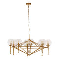 Abira Gold Metal and Glass 8 Bulb Pendant Light
