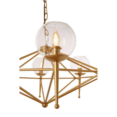 Abira Gold 8 Arm Geo Pendant Lamp