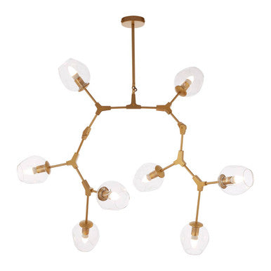 Abira Gold Finish Adjustable 8 Arm Statement Pendant Light