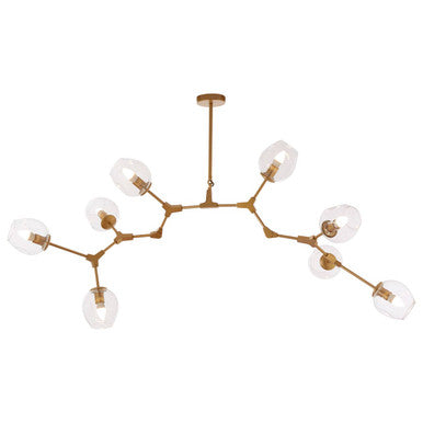 Abira Gold Finish Adjustable 8 Arm Statement Pendant Light