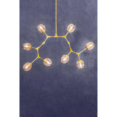 Abira Gold Finish Adjustable 8 Arm Statement Pendant Light