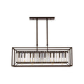 Akiko Dark Bronze Metal and Glass 5 Bulb Ceiling Light
