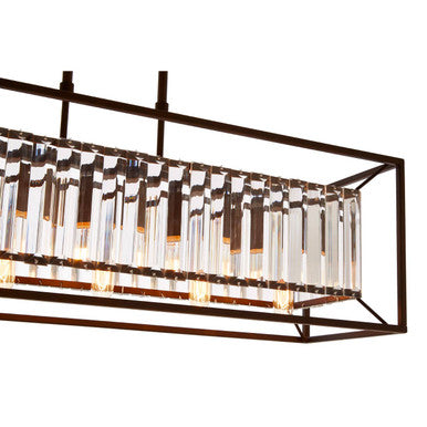 Akiko Dark Bronze Metal and Glass 5 Bulb Ceiling Light