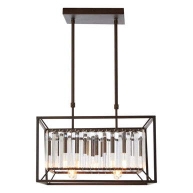 Akiko Dark Brown Metal and Glass 4 Bulb Ceiling Light