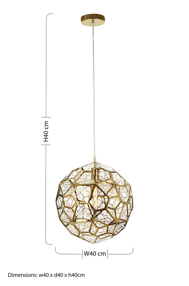 Akela Gold Metal Sphere Pendant Light