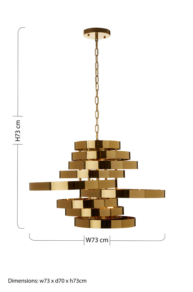 Alana Gold Metal 5 Bulb Pendant Light