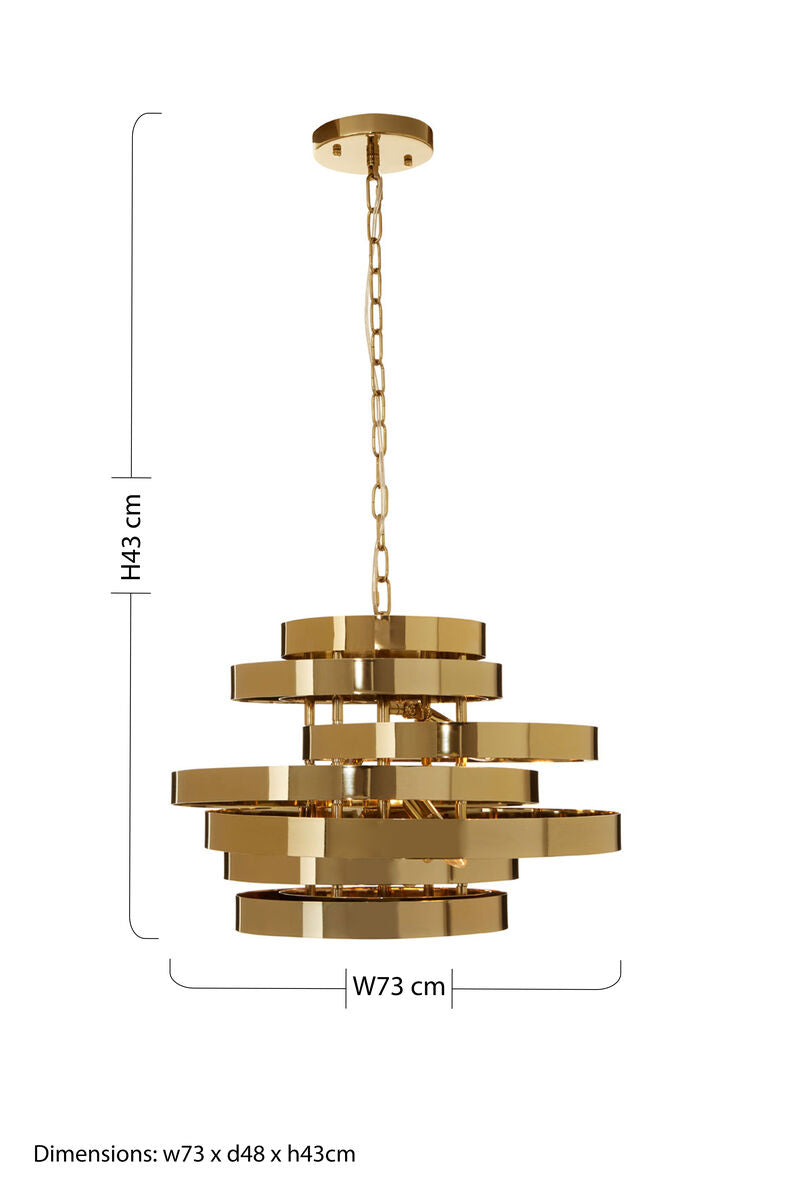 Alana Gold Metal 4 Bulb Pendant Light