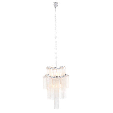 Lerici 2 Tier 6 Light Chrome Chain Pendant Light