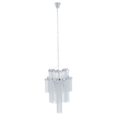 Lerici 2 Tier 6 Light Chrome Chain Pendant Light