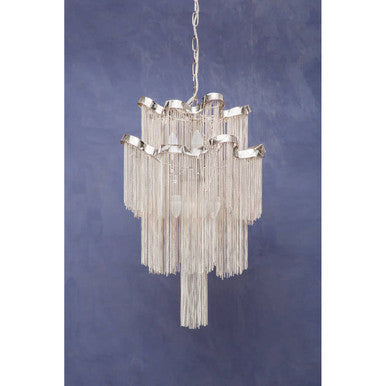 Lerici 2 Tier 6 Light Chrome Chain Pendant Light