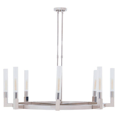 Alexis Nickel Finish 8 Bulb Round Statement Pendant Light