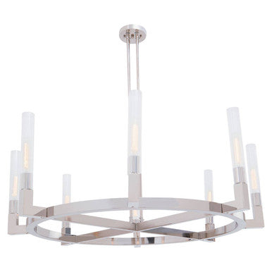 Alexis Nickel Finish 8 Bulb Round Statement Pendant Light
