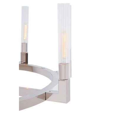 Alexis Nickel Finish 8 Bulb Round Statement Pendant Light
