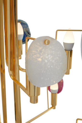 Glamour Gold and Agate 10 Light Ceiling Light