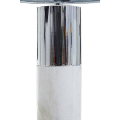 Eben Marble Base Table Lamp with Ivory Shade