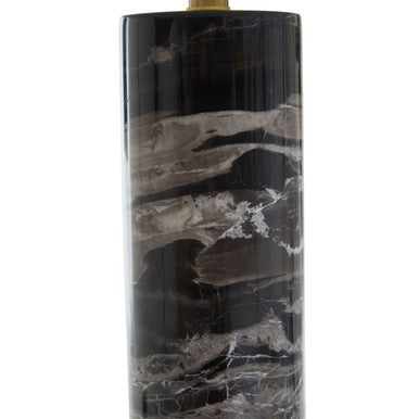 Ebony Black Marble Table Lamp with Ivory Shade