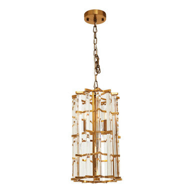 Karli Brass Finish Small Vertical Pendant Light