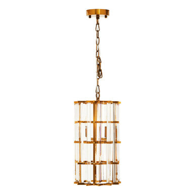 Karli Brass Finish Small Vertical Pendant Light