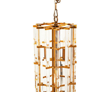 Karli Brass Finish Small Vertical Pendant Light