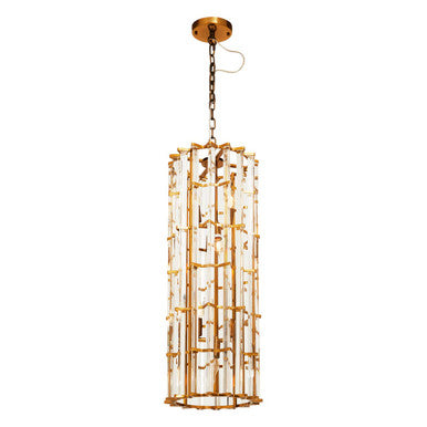 Karli Brass Finish Vertical Large Pendant Light
