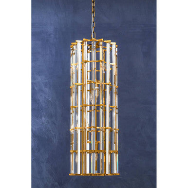 Karli Brass Finish Vertical Large Pendant Light