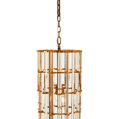 Karli Brass Finish Vertical Large Pendant Light