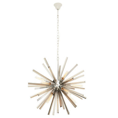 Karlo Chrome Finish and Smoked Glass Starburst Pendant Light