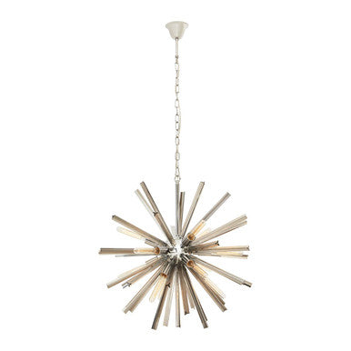 Karlo Chrome Finish and Smoked Glass Starburst Pendant Light