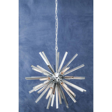 Karlo Chrome Finish and Smoked Glass Starburst Pendant Light