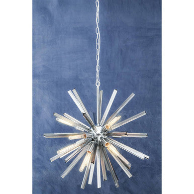 Karlo Chrome Finish and Smoked Glass Starburst Pendant Light