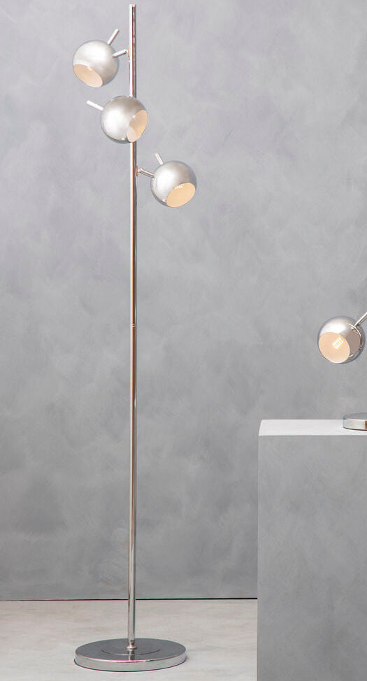 Karter Chrome Finish Floor Lamp With Three Lights