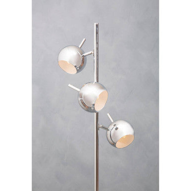 Karter Chrome Finish Floor Lamp With Three Lights