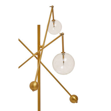 Abira Brass Finish Three Bulb Floor Lamp