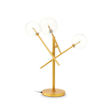 Abira Brass Finish 3 Bulb Table Lamp