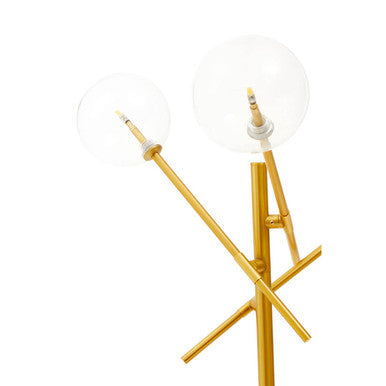 Abira Brass Finish 3 Bulb Table Lamp