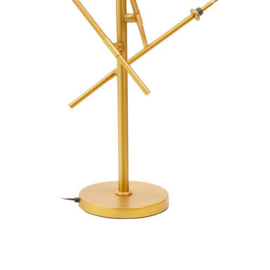 Abira Brass Finish 3 Bulb Table Lamp