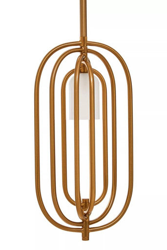 Orbo Gold and Frosted Glass Statement Pendant Light