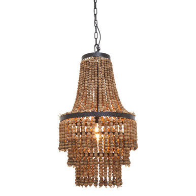 Lapiz Wooden Beads Large Chandelier