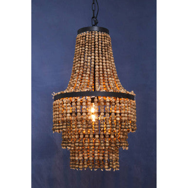 Lapiz Wooden Beads Large Chandelier