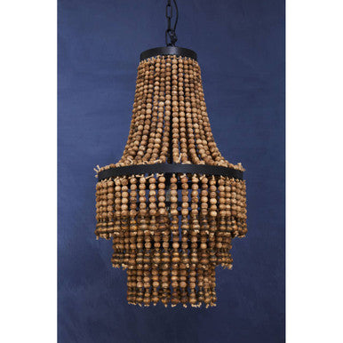 Lapiz Wooden Beads Large Chandelier