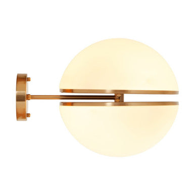 Abira Brushed Brass Finish Metal Ball Wall Light