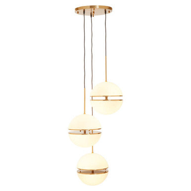 Abira Brushed Brass Finish Metal 3 Ball Pendant Light