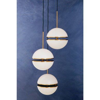 Abira Brushed Brass Finish Metal 3 Ball Pendant Light
