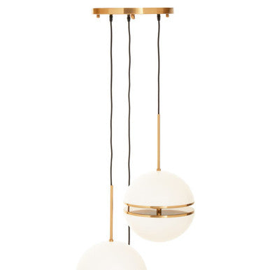 Abira Brushed Brass Finish Metal 3 Ball Pendant Light